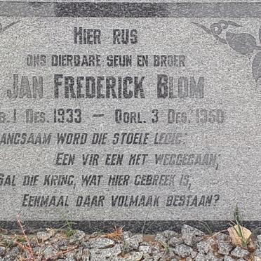 BLOM Jan Frederick 1933-1950
