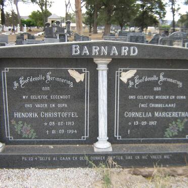 BARNARD Hendrik Christoffel 1913-1994 &amp; Cornelia Margeretha GROBBELAAR 1917-