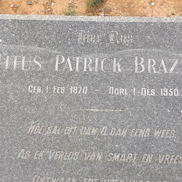 BRAZELLE Titus Patrick 1870-1950