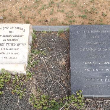 COETSEE Tjaart Petrus 1893-1947 &amp; Johanna Susanna 1894-1971