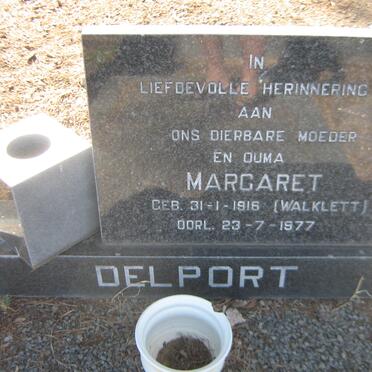 DELPORT Margaret nee WALKLETT 1916-1977