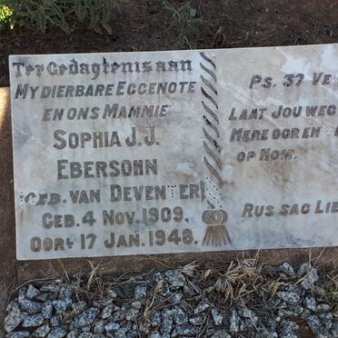 EBERSOHN Sophia J.J. nee VAN DEVENTER 1909-1948