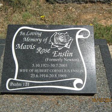 ENSLIN Hubert Cornelius 1914-1969 &amp; Mavis Rose NEWTON 1921-2003