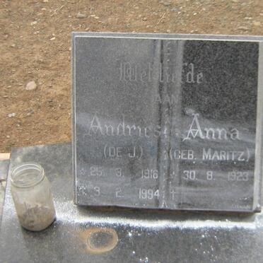 FABER Andries de J. 1916-1994 &amp; Anna MARITZ 1923-