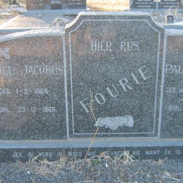 FOURIE Daniël Jacobus 1905-1966 &amp; Paulina Alberta VAN JAARSVELD 1909-1973 