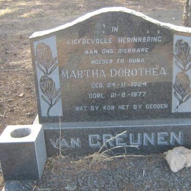 GREUNEN Martha Dorothea, van 1924-1977