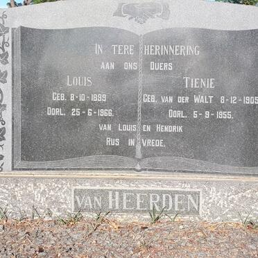 HEERDEN Louis, van 1899-1966 &amp; Tienie VAN DER WALT 1905-1955