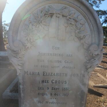 JONES Maria Elizabeth nee CROUS 1837-1917