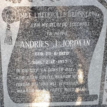 JORDAAN Andries J. 1928-1953