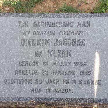 KLERK Diedrik Jacobus, de 1896-1955