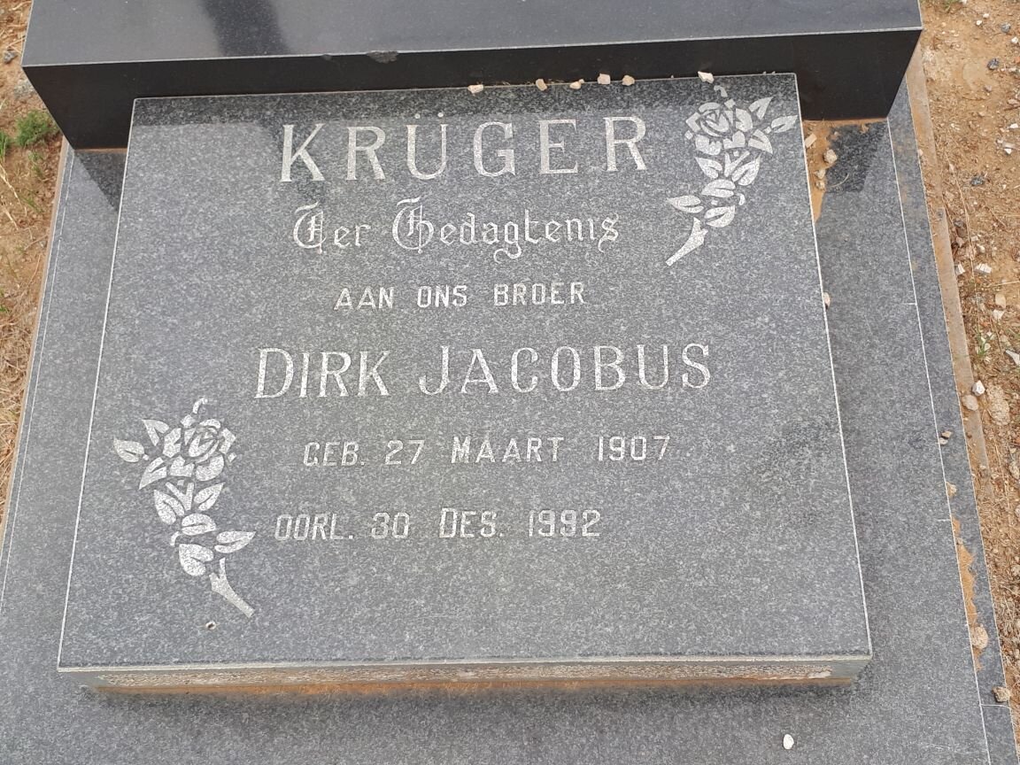 KRÜGER Dirk Jacobus 1907-1992