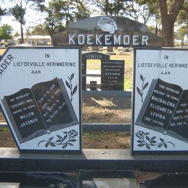 KOEKEMOER Willem Jacobus 1908-1983 &amp; Magdalena Elizabeth Levina VICTOR 1915-1993