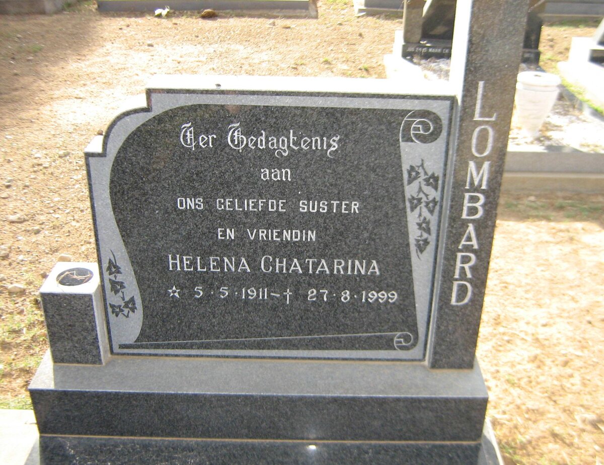 LOMBARD Helena Chatarina 1911-1999