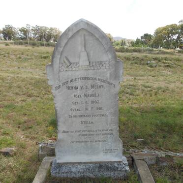 MERWE Henna, v.d. nee NAUDE 1887-1915 :: V.D. MERWE Stella