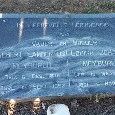 MEYBURGH Albert Lambertus 1875-1952 &amp; Louisa Johanna 1881-1964
