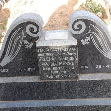 MERWE Petrus J., van der 1896-1958 &amp; Helena Catharina DU PLESSIS 1899-1970