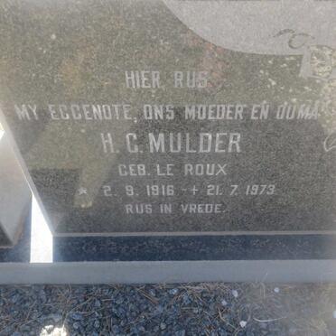 MULDER H.C. nee LE ROUX 1916-1973