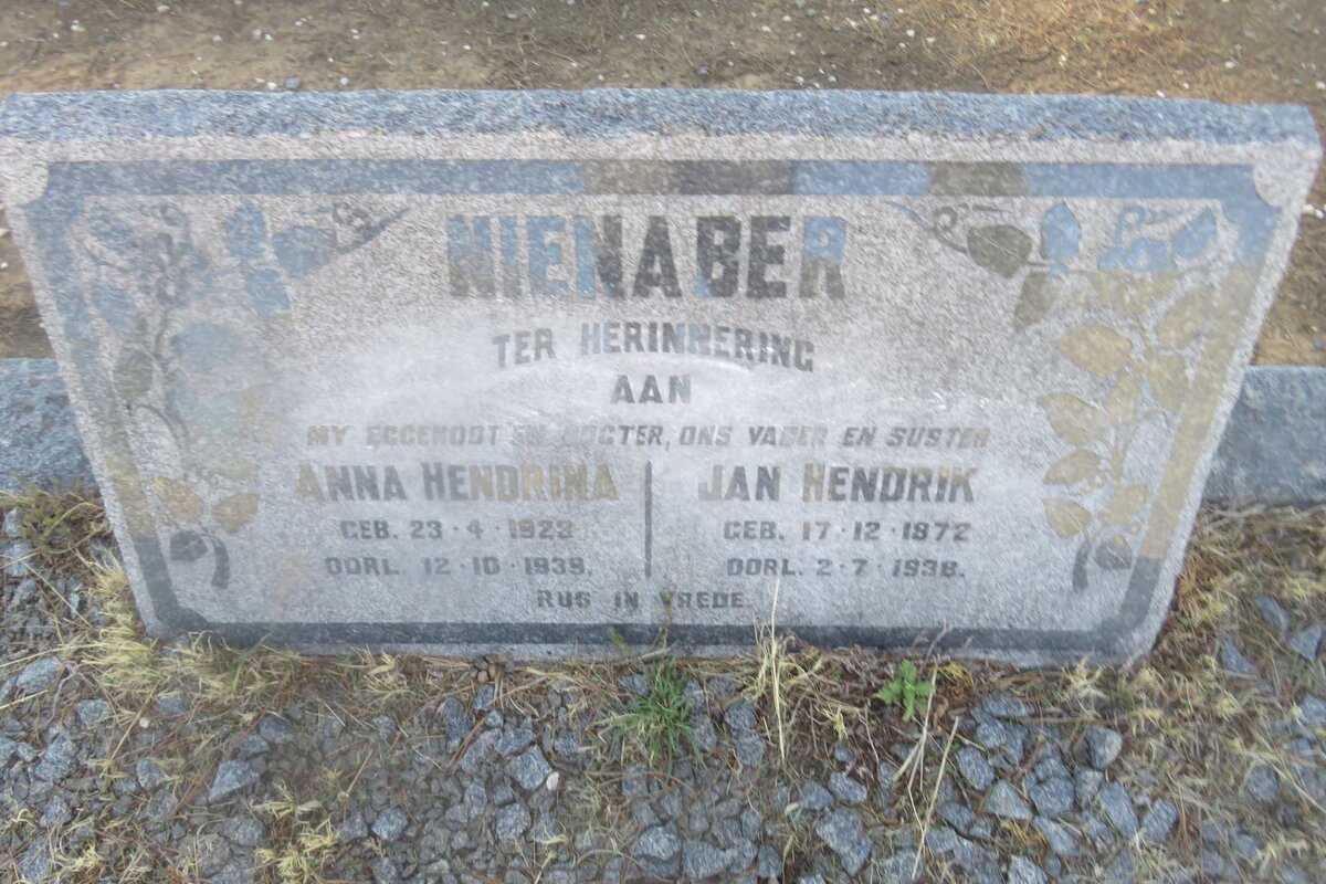 NIENABER Jan Hendrik 1872-1938 :: NIENABER Anna Hendrina 1923-1939