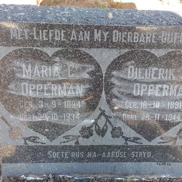 OPPERMAN Diederik J. 1891-1944 &amp; Maria C. 1894-1934