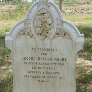 PLESSIS Jacoba Helena, du nee  NAUDE 1874-1911