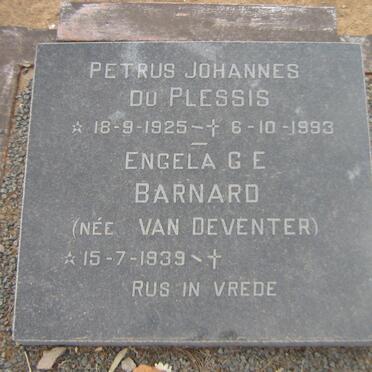 PLESSIS Petrus Johannes, du 1925-1993 &amp; Engela G.E. Barnard VAN DEVENTER 1939-