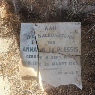 PLESSIS Anna S., du 1899-1925