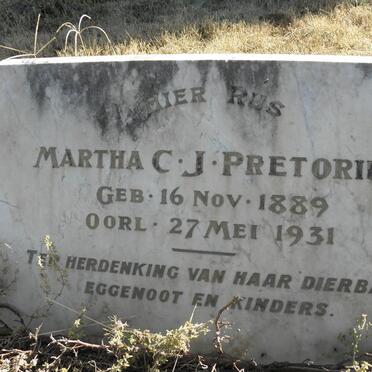 PRETORIUS Martha C.J. 1889-1931