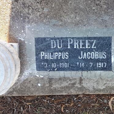 PREEZ Philippus Jacobus, du 1901-1917