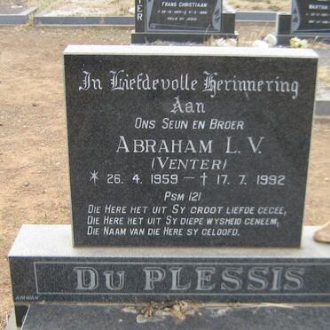 PLESSIS Abraham L.V., du 1959-1992