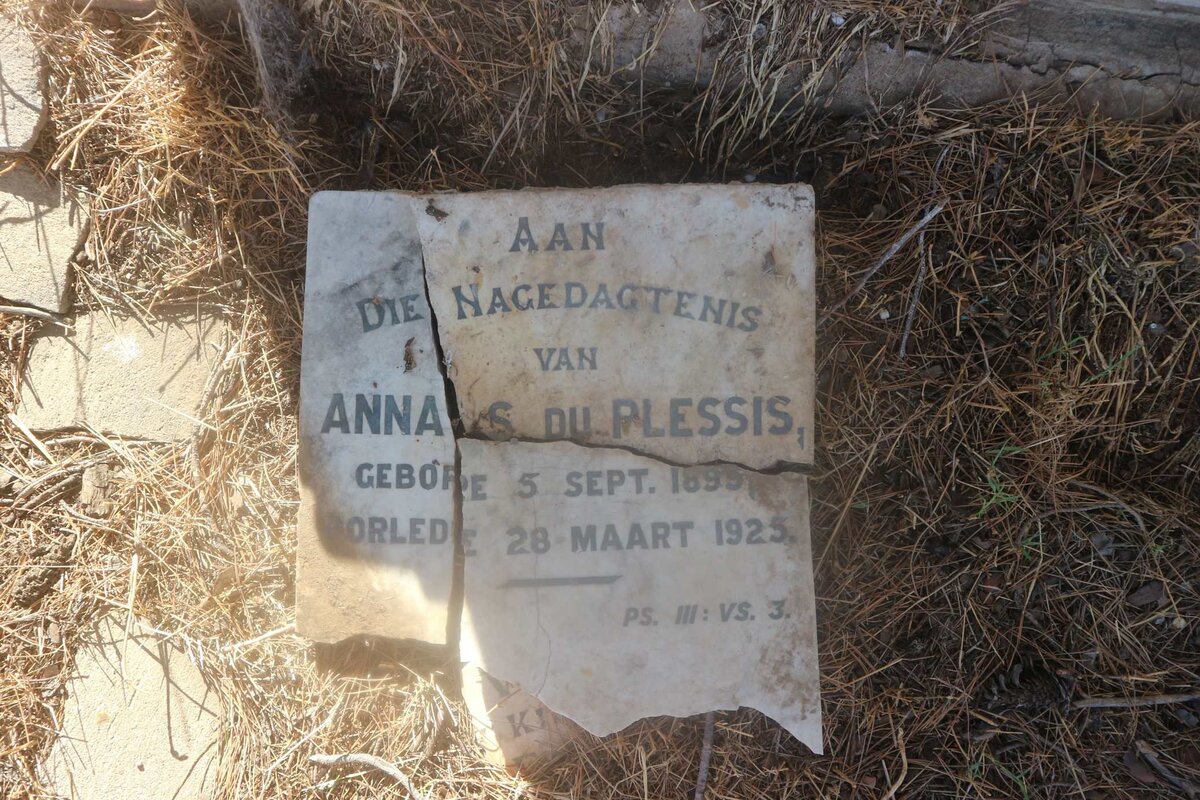 PLESSIS Anna S., du 1899-1925