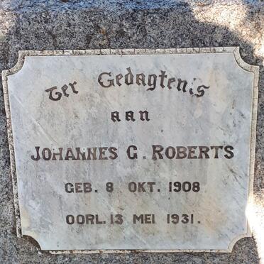 ROBERTS Johannes G. 1908-1931