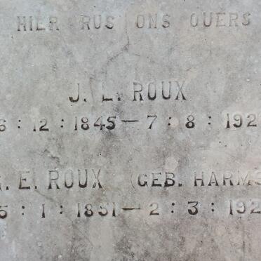 ROUX J.L. 1845-1928 &amp; G.E. HARMSE 1851-1929