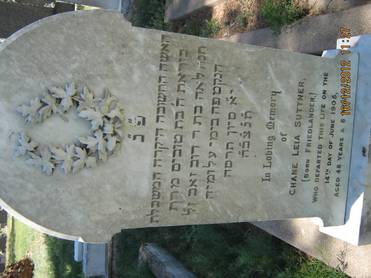 SUTTNER Chane Leia nee FRIEDLANDER -1905