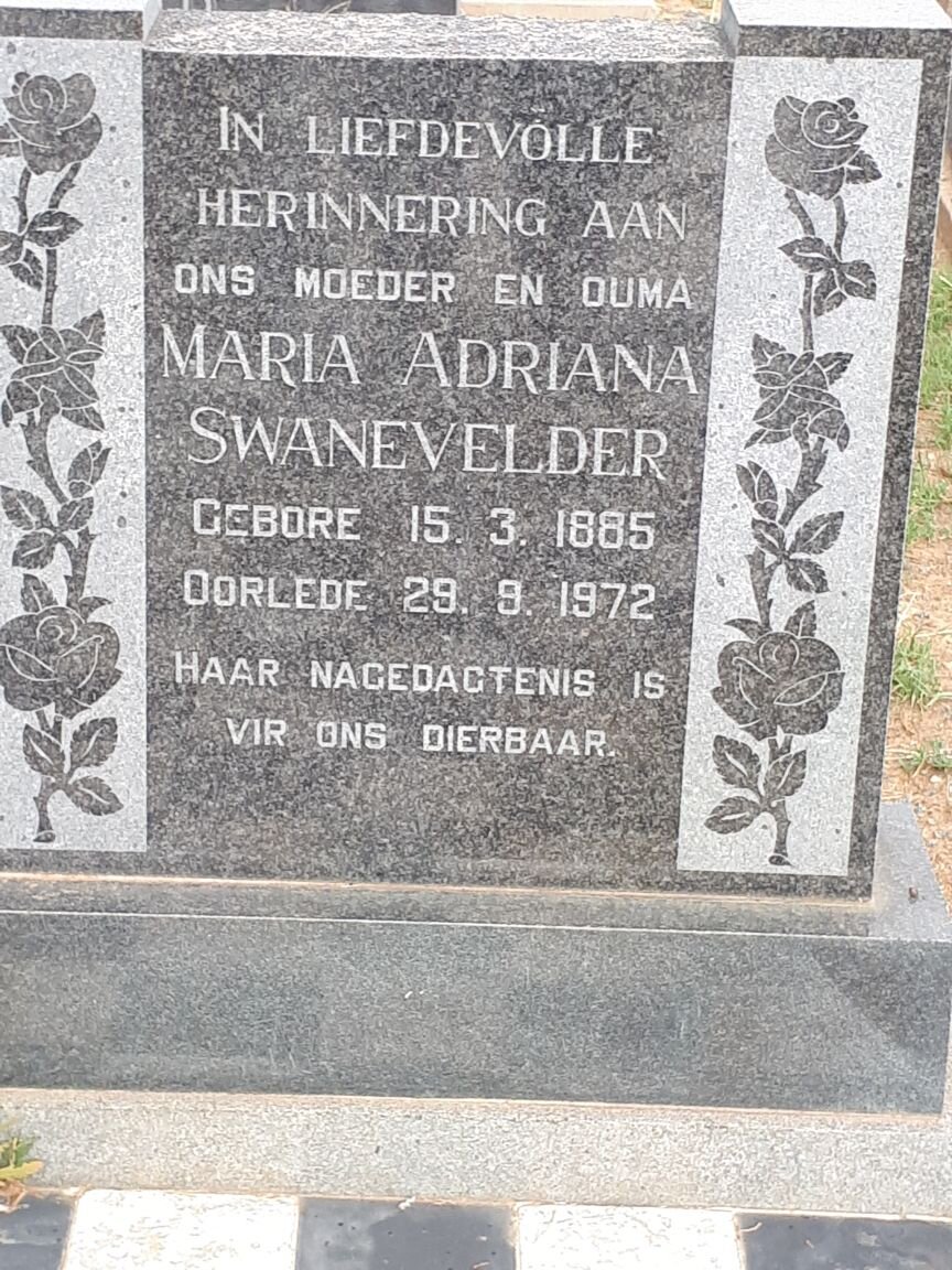SWANEVELDER Maria Adriana 1885-1972