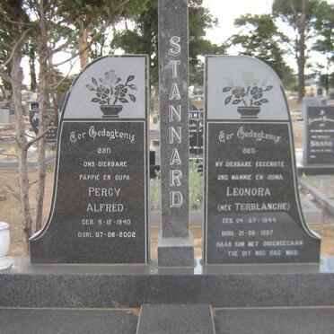 STANNARD Percy Alfred 1940-2002 &amp; Leonora TERBLANCHE 1944-1997