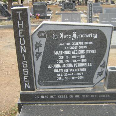 THEUNISSEN Marthinus Aegidius 1916-1989 &amp; Johanna Jacoba Petronella VAN HEERDEN 1927-2014