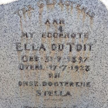 TOIT Ella, du 1897-1928 :: DU TOIT Stella