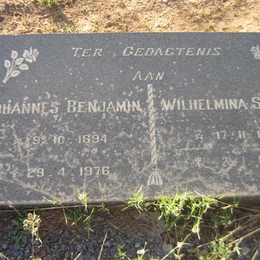 ? Johannes Benjamin 1894-1976 &amp; Wilhelmina Susara 1894-1981