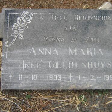 ? Anna Maria nee GELDENHUYS 1903-1990