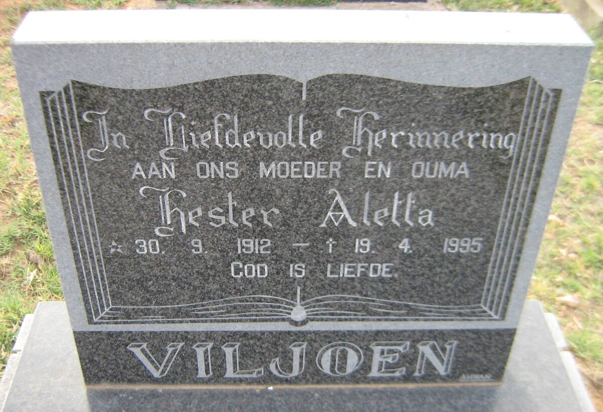 VILJOEN Hester Aletta 1912-1995