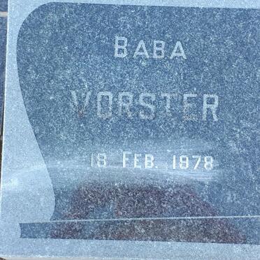 VORSTER Baba -1978