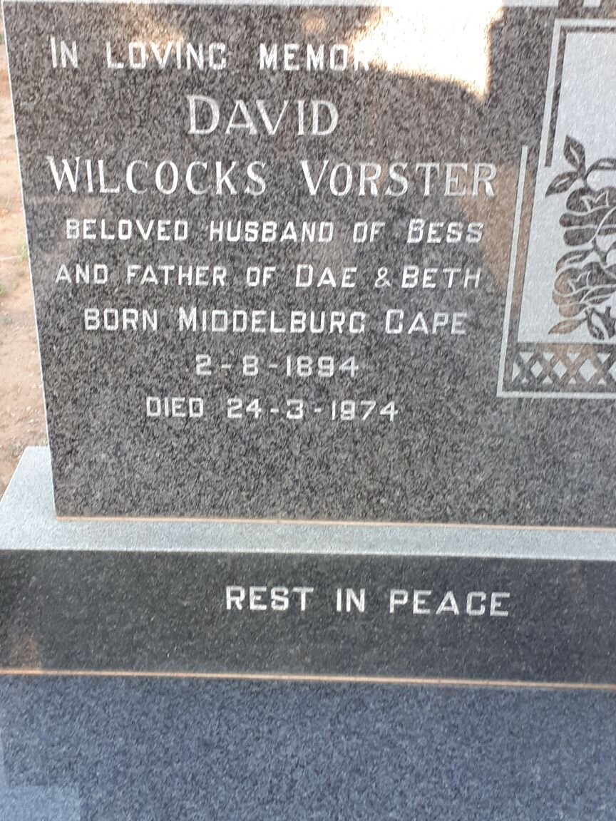 VORSTER David Wilcocks 1894-1974