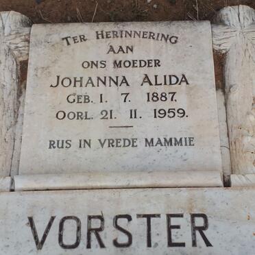 VORSTER Johanna Alida 1887-1959