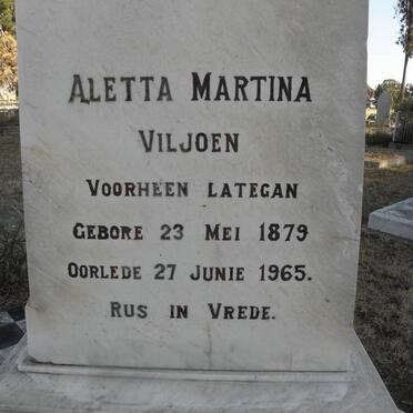 VILJOEN Aletta Martina voorheen LATEGAN 1879-1965
