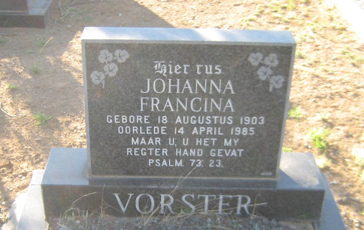 VORSTER Johanna Francina 1903-1985