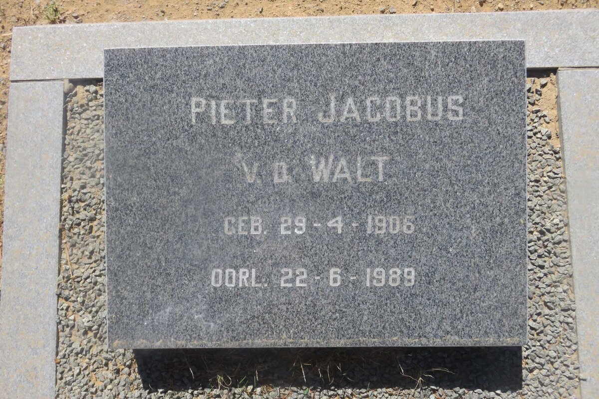 WALT Pieter Jacobus, v.d. 1906-1989