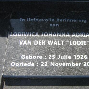 WALT Lodiwica Johanna Adriana, van der 1926-2016