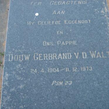 WALT Douw Gerbrand, v.d. 1904-1973