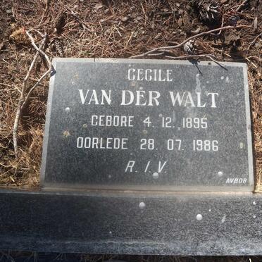 WALT Cecile, van der 1895-1986