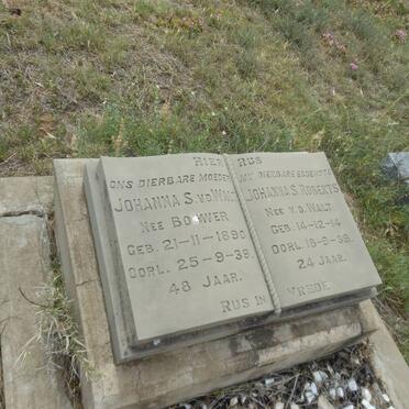 WALT Johanna S., v.d. nee BOUWER 1890-1939 :: ROBERTS Johanna S. nee V.D. WALT 1914-1939 